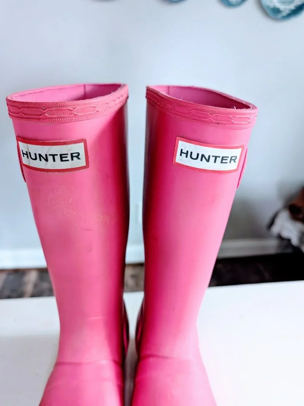 Hunter Original Kids Pink Rain Boots Big Girls Size 4 Waterproof Rubber Classic